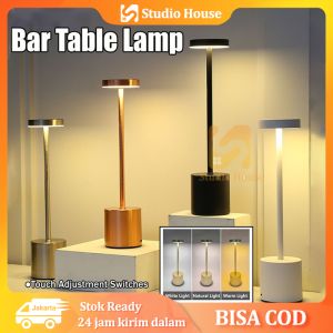 Lampu Meja Portable LED / Lampu 3 Warna Sensor Sentuh / Lampu Meja Penginderaan Lampu Meja Samping Tempat Tidur LED USB Rechargeable 3 in 1 1800mAh