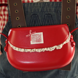 Original Design New Arrival South Korea Retro Ins Red Saddle Bag Crossbody Small Bag Female Easiest for Match Simple Mobile Phone Bag