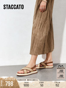 Staccato 2025 New Retro Casual Sandals Thick Bottom Beach Sandals Breathable Womens Sandals EF006BL5 Ladies Casual Fashion Sandals