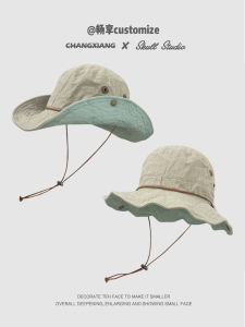 Large Size Fisherman Hat Womens Outdoor Mountain Western Cowboy Sun Protection Hat Shade Large Code Casual Style round Top