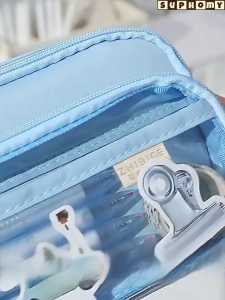 Pencil Case Pen Box Stationery organizer Cosmetic Bag Pen Case kotak pensel large capcity clear PVC itbag