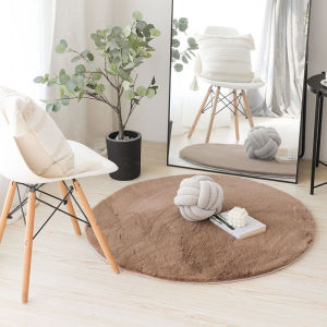 Durable Plain Rabbit Fur Rug For Home Use