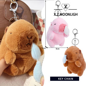 【X.Z.MOONLIGH】Pullable Snot Capybara Keychain Creative Capybara Pendant