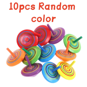 Meade | 5/10Pcs Wooden Gyroscope Classic Spinning Tops Toy Balance Coordination Skills for Kids Adults Stress Relief Party Favors Creati