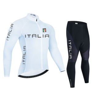 ITALIA New Pro Team Breathable Long Sleeve Men Cycling Jersey Set MTB Bike Clothing Autumn Bicycle Clothes Maillot Ropa Ciclismo