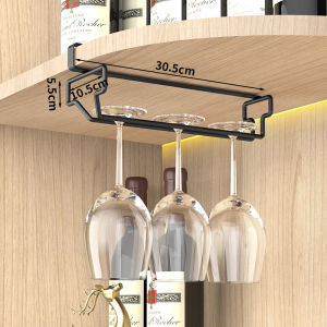 Elegant Inverted Hanging Wine Glass Rack High Footed Cup Whiskey Cabinet Drainage under Shelf Wine Storage Stainless Steel
