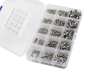480pcs/set M2 M3 M4 Button Head Hex Socket Screw Bolt Nut Stainless Steel SS304 Screws Nuts Assortment Kit Fastener Hardware