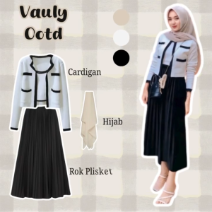 SET ROK ATASAN DAN KERUDUNG 3IN1 / BAYAR DI TEMPAT / GRATIS ONGKIR/setelan kemeja/SETELAN TERBARU