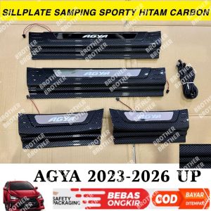 Sillplate Samping Agya GR SPORT 2023 2024 2025 2026 Sporty Hitam Carbon Lampu LED