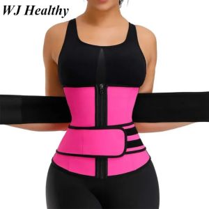 【WJ】Violently Sweat Shapewear Fitness and body shaping waist support belt Womens zipper abdominal tightening strap