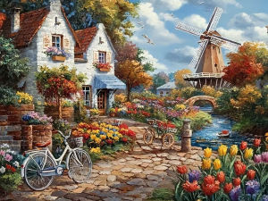 HUACAN Diamond Painting Full Drill House Landscape 5d DIY Diamond Mosaic Flower City Street Cross Stitch Rhinestones