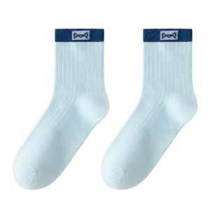 MiiOW | ถุงเท้าผ้าฝ้ายระบายอากาศได้ดีสำหรับเด็กชาย ถุงเท้ากลางน่อง ทรงเรขาคณิต ฤดูใบไม้ผลิและฤดูใบไม้ร่วง ถุงเท้าเด็กชาย ถุงเท้าเด็กชาย