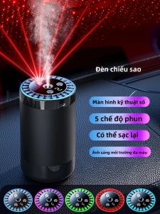 Máy Khuếch Tán Tinh Dầu Ô Tô Siêu Âm Sạc Lại Được Với Đèn Bầu Trời Đầy Sao Nhiều Màu Sắc Tương Thích Với Tinh Dầu Quà Tặng Phòng Ngủ Máy Tạo Độ Ẩm Phun Sương