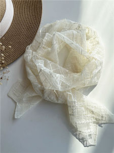 French Style Lace Scarf: A Versatile Pure Color Silk Hair Accessory