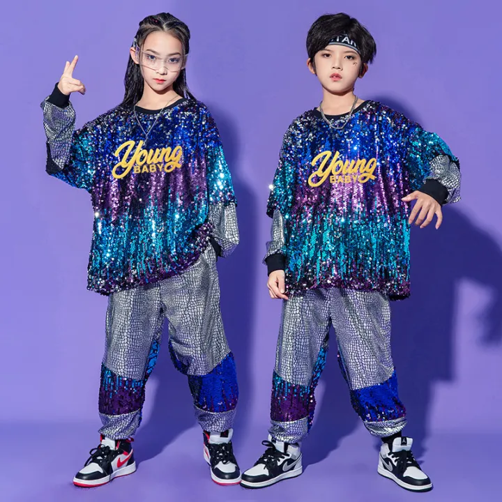 LOlanta Kids Hip-hop Jazz Dance Suit Costume for Boy Girl Wear