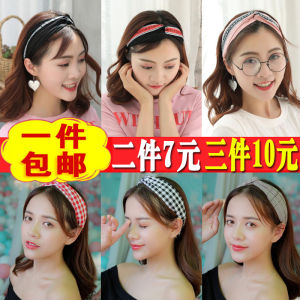 Korean Style Cross Wide Edge Hair Ties Hair Accessories Face Wash Knot Simple Fresh Headwear Hairpins Hair Bands Cotton Linen