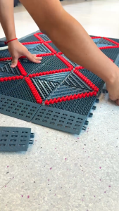 KleenStride Dirt Scraper Non-Slip Interlocking (Red) Brush Tile Mat | Assorted Size Sets
