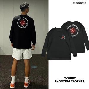 เสื้อยืดแขนยาวระบายอากาศแห้งเร็วสไตล์อเมริกันสำหรับเล่นบาสเก็ตบอล สำหรับนักศึกษา สำหรับการออกกำลังกาย สำหรับการแข่งขันกีฬา สำหรับการฝึกซ้อม