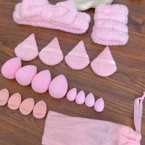 33PCS Makeup Brush Set Makeup Sponge Powder Puff  Foundation Concealers Eye Shadows Blush Makeup Brushes Makeup Face Wash Wristbands Tools