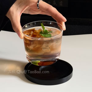 Sanq Retro Luxury Transparent Glass Cup Mat American Coffee Cold Brew Juice Drink Water Cup Nordic Style round Shape Universal