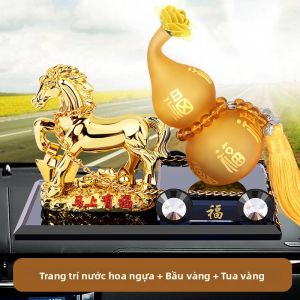 Tượng ngựa vàng phong thủy trang trí ô tô