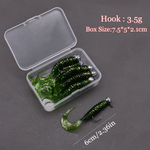 Mr.Lurion 10pcs/box Fishing Soft Grub Lure Worm Bait Lure Set Fishing Tackle Swimming Bait for Perch and Trout Isca