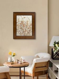 French Floral Mid-Century Restaurant Sofa Background Wall Decorative Painting Solid Wood Frame American Style Bed Head Painting