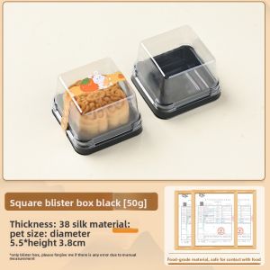 MEIDI | Transparent Square Iced Heart Mooncake Packaging Box