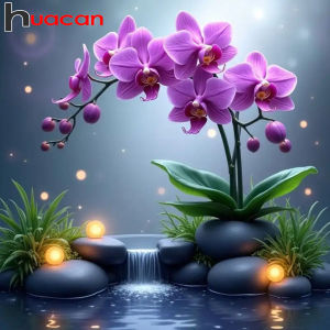 Huacan 5D Diamond Painting Flower Full Square Round Mosaic Art New Arrivals Wall Decoration
