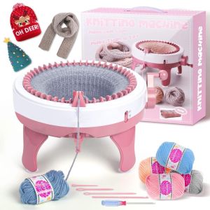 40 Needles Knitting Board Rotating Double Knit Loom Machine DIY Knitting Loom Machines Weaving Loom Kit for Adults and Kids