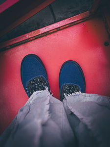 High-End Blue Black VAULT EraVlt Retro Canvas Skate Shoes Casual Shoes Plain Color round Toe Laced Closure Sport Leisure