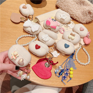 Cute Cat Design Bluetooth Earphone Case Protective Cover for Huawei Freebuds Pro3 Cream White Cartoon Storage Box Shell