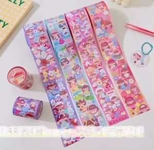 Stiker Momo Glitter ROLL Aesthetic Planner DIY Sticker Tempel Cute Siap Pakai