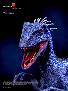 Blue Large Velociraptor Model Toy Large
