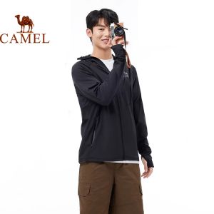 Camel เสื้อแจ็คเก็ตกันหนาวสำหรับผู้ชายแจ็คเก็ตปีกกว้างทน UV