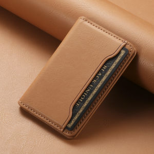 Leather Magnetic Card Holder Stand Compatible with  12/13/14/15 Wallet Style 17 Magnetic Absorption Card Case Holder