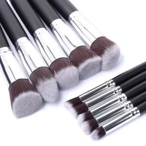 10 Pcs/kit Soft Fluffy Professional Synthetic Makeup Brush Set Cosmetics Foundation Blending Blush Contour Makeup Tools