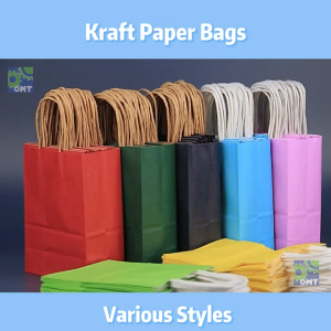 Kraft Paper Bag Gift Bag Colours with Handles Birthday Party Goodie Bag Paper Bags for Gift (Plain)