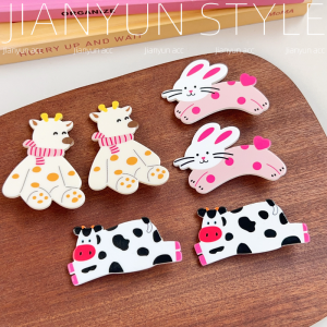 New Fashionable Polka Dot Hair Clips Sweet Bunny Duckbill Hair Accessories Womens Hair Grooming Tools Cartoon Animal Hairpins