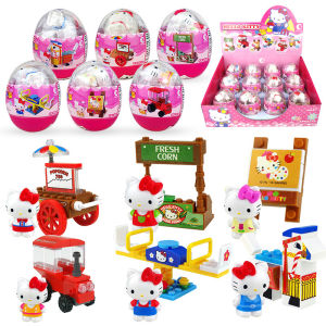 Catoon Hello Kitty Toys Children Early Educational Building Blocks Egg Puzzle Toy Kids Girls Gift