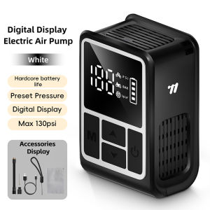 West Biking | WEST BIKING 130PSI Portable Electric Tire Inflator Digital Display Air Pump Compatible with Schrader Presta Valve for Bicycle