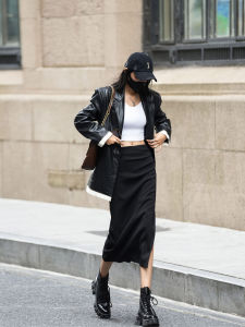High Waist Slit Slim Fit Midi Skirt