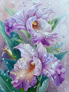 Huacan 5D DIY Diamond Painting Iris Diamond Mosaic Flower New 2026 Picture Of Rhinestones