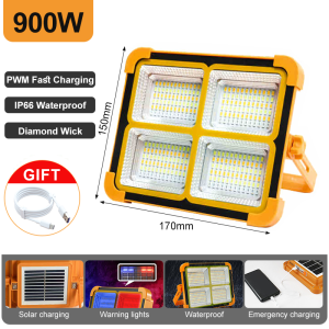 Goldstar  Solar flood light 5000W 8000W outdoor waterproof IP68 original with solar panel garden lamp room night light bulb for courtyard automatic with remote