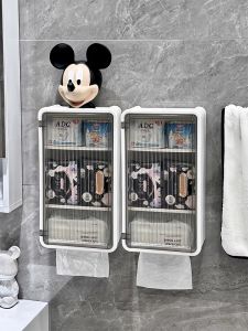 Bathroom Toilet Paper Holder Wall Mounted Waterproof Sanitary Napkin Storage Box No Drilling Required Toilet Paper Rack