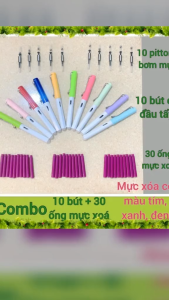 Bút mực xóa được cho học sinh màu mực tím tặng ống mực loại 1