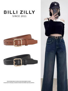 BILLI ZILLY | Retro Simple Leather Belt Womens New 2025 Fashion Soft Cowhide Match Jeans Belt Popular Internet Red Waist Belt