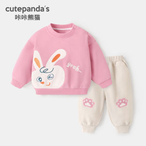CUTEPANDAS Spring Autumn Baby Clothes Set Boys Girls Two-Piece Outfit Casual Style Comfortable Fabric Animal Pattern
