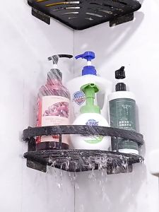 Sky Dream - Aluminium Bathroom Corner Shelf No Drilling Organizer Storage Durable Space / Wall Mounted Toilet Corner Shelves Shampoo Rak Bilik Mandi