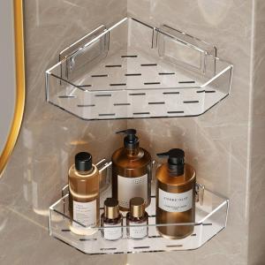 Triangle Corner Bathroom Storage Shelf No-Drill Installation